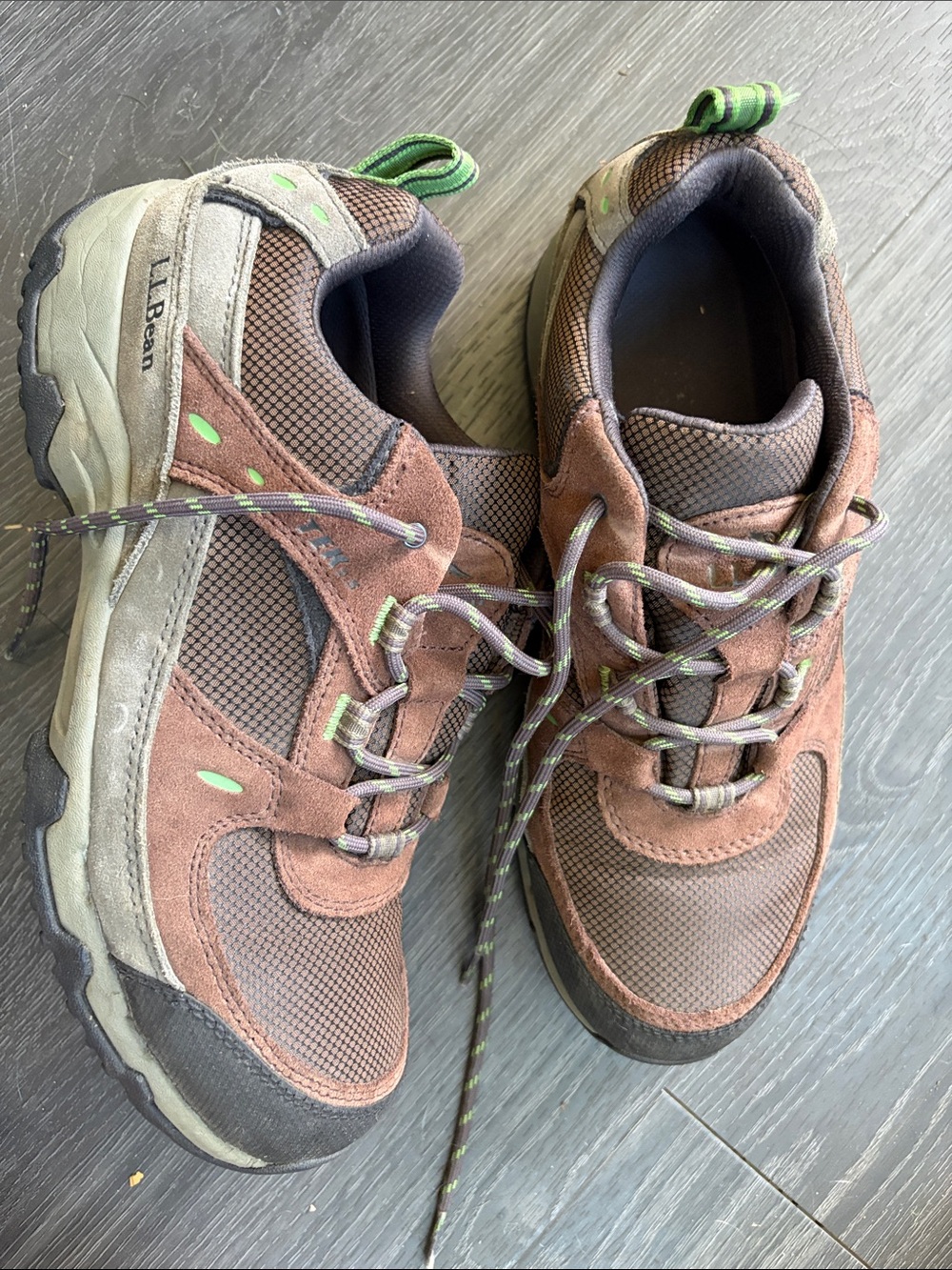 L.L. Bean Brown and Green Men's Hiking Sneakers
